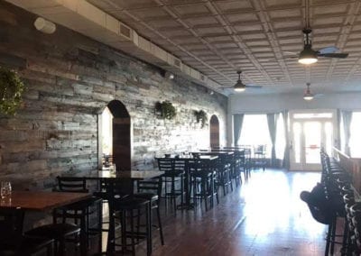 Inside view of the restaurant at Main and Mill